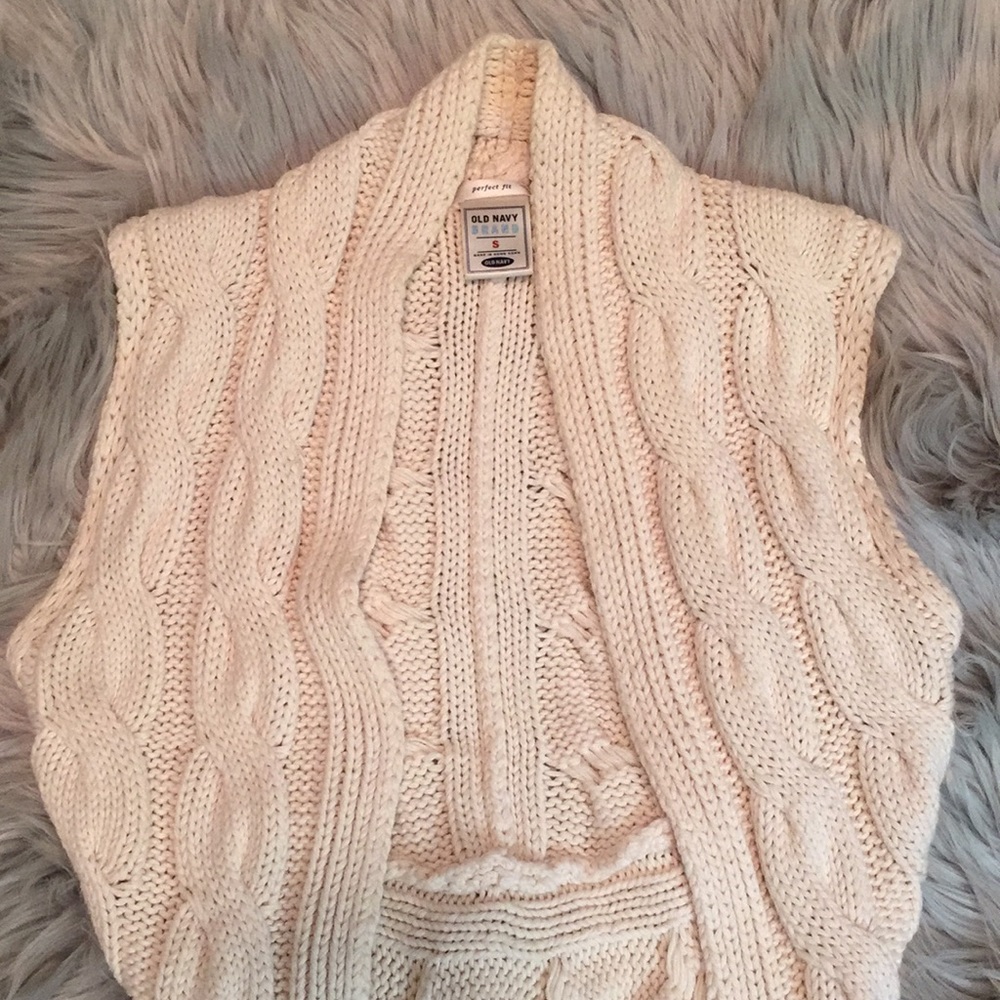 Old navy cream crochet shrug